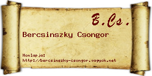 Bercsinszky Csongor névjegykártya